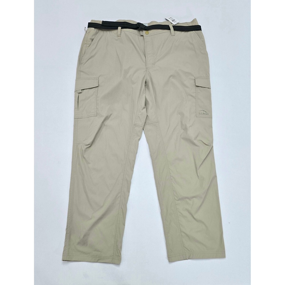 LL Bean Tropicwear Pants Mens XXL 32 Soft Sand Tan Cargo Hiking 512804 NEW